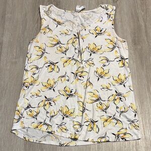French Twist Yellow Floral Women's Tank Top
